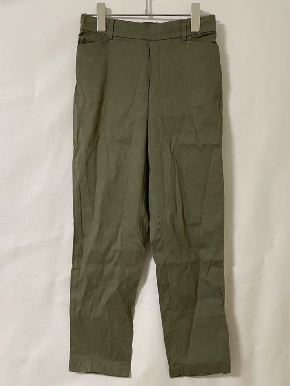 Drobe Casual Pants Linen Blend Khaki Green